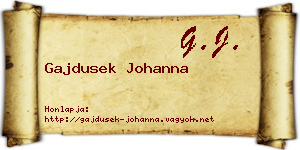 Gajdusek Johanna névjegykártya